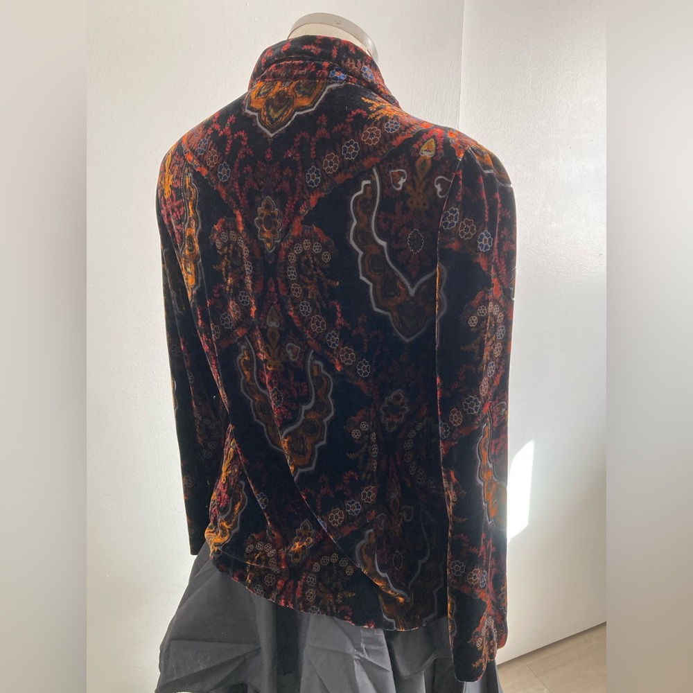Caslon Black and Multicolor Velvet Paisley Button Down Shirt - Picture 2 of 5